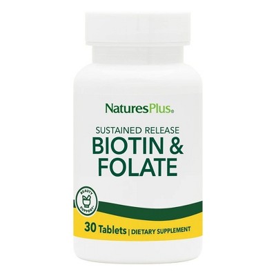 Biotin/Folic Acid Time Release by Nature's Plus  -  30 Sustained Release Tablet
