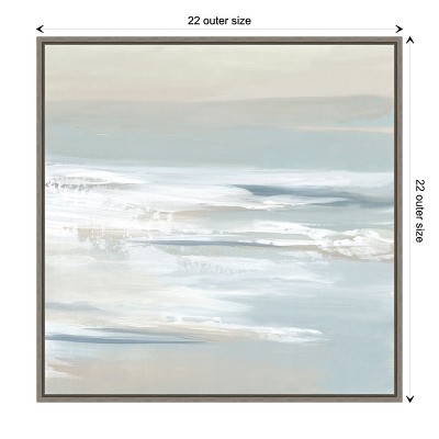 22" x 22" Cool Tones Abstract Canvas Wall Art