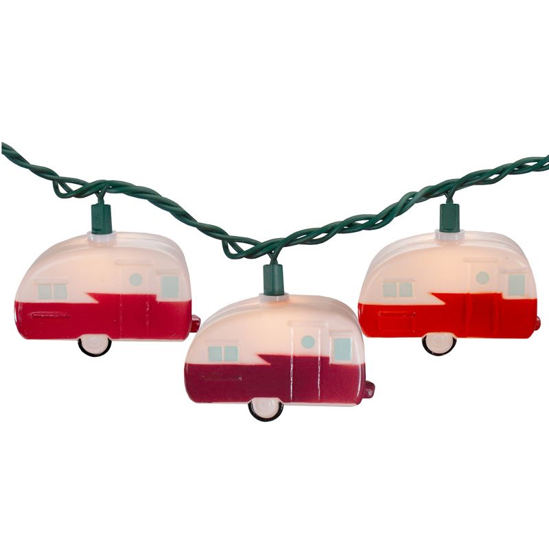 Northlight 10 Count Retro Camper Novelty Summer String Lights, 6.5 ft Green Wire, 1 of 5