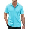 COOFANDY Mens Short Sleeve Wrinkle Free Shirt Casual Button Down Shirt Summer Dress Shirt - 3 of 4