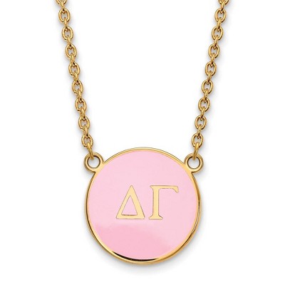 Black Bow Jewelry 14k Yellow Gold Plated Sterling Silver Delta Gamma Greek Life Necklace 18 Inch