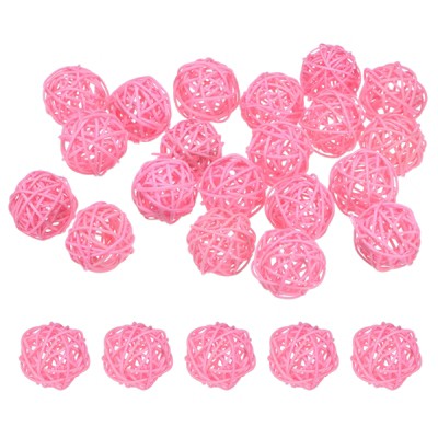 Unique Bargains Wicker Rattan Decorative DIY Crafts Balls 1.6 Inch 20 Pcs