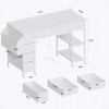 CAVINAS Office Desk Morden Writing Desk with 7 Storage Drawers, 2 Open Shelves and Side Pocket for Work - 3 of 4