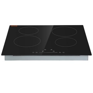 VEVOR Built in Electric Stove Top, 23.2 x 20.5 inch 4 Burners, 240V Glass Radiant Cooktop with Sensor Touch Control, Timer & Child Lock Included - 1 of 4