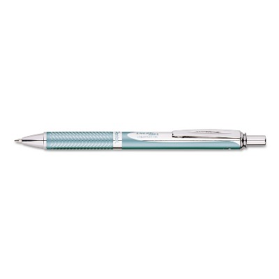 Pentel EnerGel Alloy RT Retractable Liquid Gel Pen .7mm Aquamarine Barrel Black Ink BL407LSA