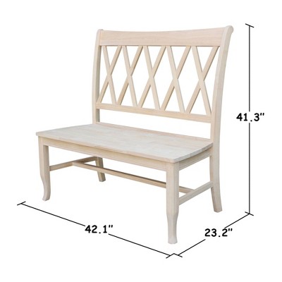 Classic Unfinished Solid Wood Double X-Back Bench