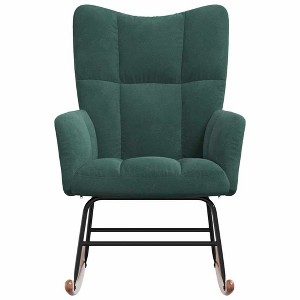 vidaXL Rocking Chair Accent Side Chair Padded Seat for Living Room Velvet - 1 of 4