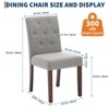 Coucheta Dining Chair Set - Linen Upholstered Button Tufted, High Back & Wide Seat, for Kitchen/Living Room - 2 of 4