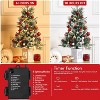 2 Pcs 3ft Prelit Artificial Christmas Tree with Lights, Snow Flocked Xmas Tree with 78 Warm White Lights Snow Pot Base, Xmas Decoration - 2 of 4