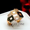 Geo Modern Statement Ring Black Plate Cubic Zirconia Women Ginger Lyne Collection - image 2 of 4