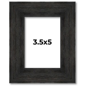 PosterPalooza | 3.5x5 Wide Barnwood Picture Frame, UV Acrylic, 6 Finishes - Grey, Brown, White, and Black - 1 of 4