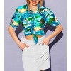 HAPPY BAY Button Down Shirt for Women Casual Beach Party Summer Short Sleeve Vacation Tops Button Up Hawaiian Shirts Blouses for Women - 2 of 4