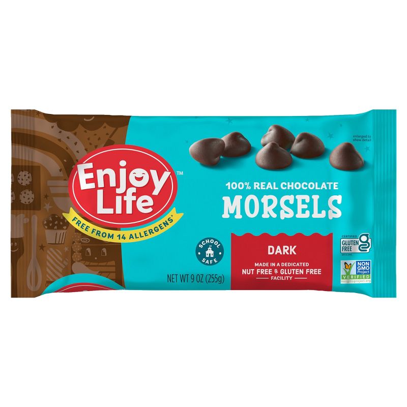 Enjoy Life Dark Chocolate Dairy Free Vegan Baking Morsels - 9oz, 1 of 10