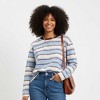 Cherie Code Women’s Stripe T-Shirt – Cotton Blend, Long Sleeve, Contrast Trim - 2 of 4