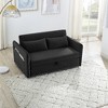 XIYUYEU Sleeper Sofa Bed with USB Port, 3-in-1 Adjustable Loveseat Sofa with Pull-Out Bed, Convertible Sofa with Lumbar Pillows and Side Pocket/Black - 2 of 4