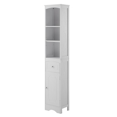 PDTEND Freestanding Bathroom Storage Cabinet with Drawer and Adjustable Shelf