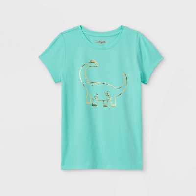 Girls' 'dinosaur' Short Sleeve Graphic 