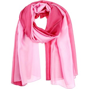 INSPIRE CHIC Women Gradient Color Satin Colorful Lightweight Soft Scarves 1Pc - 1 of 4