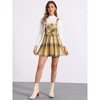 INSPIRE CHIC Women's Checks Adjustable Strap Pinafore Overall Suspender Skirt - 3 of 4