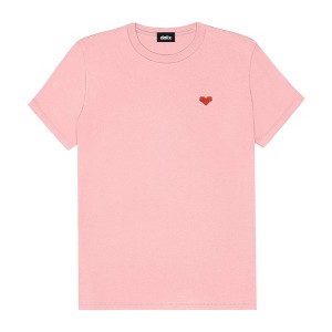 Dalix Pixel Heart Embroidered Lightweight Relaxed Jersey Tee Summer Cute Love Womens - 1 of 4