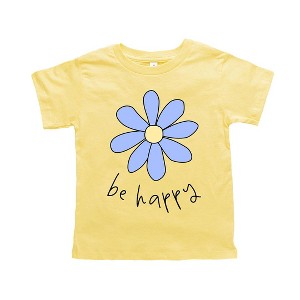 The Juniper Shop Be Happy Flower Toddler Short Sleeve Tee - 1 of 2