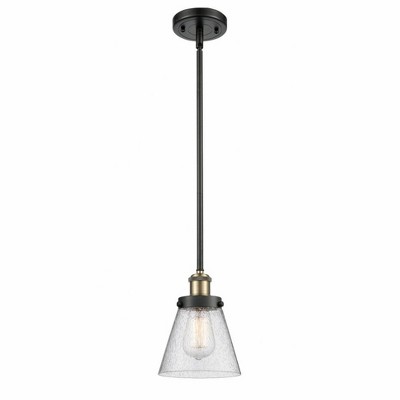 Cone - 1 Light Stem Hung Mini Pendant In Industrial Style-9 Inches Tall and 6 Inches Wide