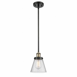 Cone - 1 Light Stem Hung Mini Pendant In Industrial Style-9 Inches Tall and 6 Inches Wide - 1 of 1