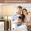GTCLIGHTING Touch Table Lamps Set of 2, Modern Dimmable Bedside Lamp with 2 USB Ports&Fabric Shade, Black Nightstand Lamp for Living Room Bedroom - 2 of 4