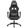 vidaXL Massage Gaming Chair with Footrest Black&Gray Faux Leather - 4 of 4