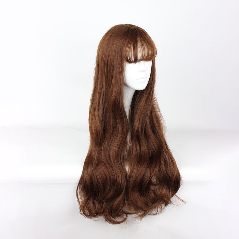 Unique Bargains Curly Women's Wigs 28" Brown with Wig Cap 21.5'' - 22.5'', 4 of 7