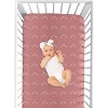Sweet Jojo Designs Girl Baby Fitted Crib Sheet Diamond Tuft Mauve Pink Ivory Off White - 4 of 4