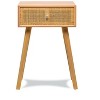 Nordlys 1-Drawer Wood and Natural Rattan Nightstand Exotic Boho Bedroom - 2 of 4