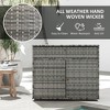 VYNXARIA Outdoor Towel Rack&Pool Toy Cabinet,Hot Tub Accessory Storage,Rattan Wicker Cabinet with Drawer for Indoor, Outdoor Swimming Pool, Gray - 3 of 4