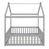 Kumasinova Solid Wood Twin/Full Bed Frame with Roof,Playhouse Style Floor Bed with Safety Rails,Twin/Full Size Bed Frame for Kids,Teens,Girls,Boys - 3 of 4
