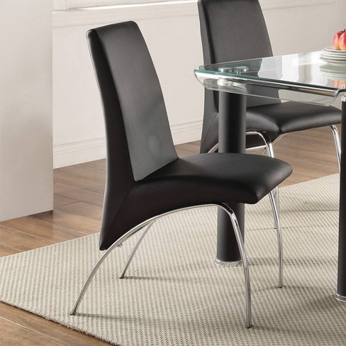 Black and chrome dining room chairs hot sale