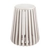 HomeRoots 23" White and Natural Distressed Marble and Wood Round Drum End Table - 4 of 4