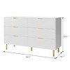 White 6 Drawer Dresser for Bedroom, 56¡± Wide Dresser Organizer, Wood Dresser with Metal Legs - 2 of 4