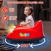12V Kids Electric Bumper Car with 2.4G Remote Control, 360° Spinning, Music & LED Lights, Safety Bumper for Ages 2-5 Years, Yellow - 3 of 4