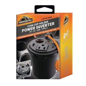 Armor All 150W Multi-Device Power Inverter, DC AC USB Type-C, 3ft Power Cable - 1 of 4