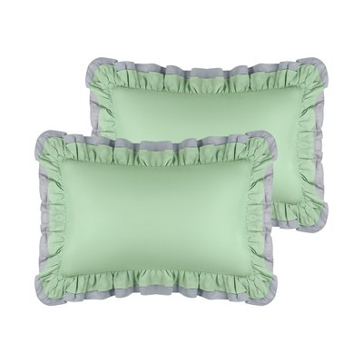 Unique Bargains Double Layers Wide Ruffles Envelope Closure Pillowcases 2 Pcs