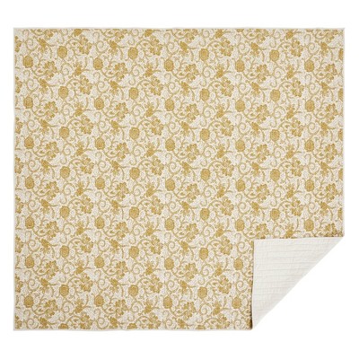Dorset Gold Floral King Quilt 105Wx95L VHC Brands