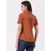 INSPIRE CHIC Women's Short Sleeve Button Down Peter Pan Collar Blouse - 4 of 4