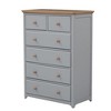 6-Drawer Retro Dresser with Sturdy Wood Frame, Space-Saving Design & Versatile Storage for Bedroom Living Room - 2 of 4