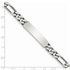 Black Bow Jewelry Mens 8mm Antiqued Sterling Silver Engravable Figaro Link I.D. Bracelet - 3 of 4