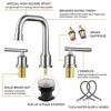 WOWOW 8 in. Widespread Double Handle Bathroom Faucet with Drain Kit in Brushed Nickel-2 PCS - 3 of 4