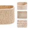 Aoibox Small Woven Rope Storage Baskets Cotton Closet Organizer Bin Decorative Cube Box for Shelf 3 Pack Mixed Brown - 3 of 4