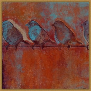 Amanti Art Row of Sparrows I by Norman Wyatt Jr. Framed Canvas Wall Art - 1 of 4