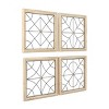 Set of 4 Wood Geometric Carved Beading Wall Decors with Metal Wire Brown - Olivia & May: French Country Style, Indoor Use - 4 of 4