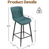 Infurnic Counter and Bar Stools, Upholstered Bar Stools Set with Durable Table Legs, for Kitchen and Dining Room, 2PCS, Green,  15.7"*19.3"*36" - 4 of 4