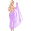 LA LEELA Summer Beachwear Sarong for Women Coverups Wraps Beach Chiffon Long Wraps Tie Bikini Swim Cover Up Sheer Sarong One Size White,Solid - 3 of 4